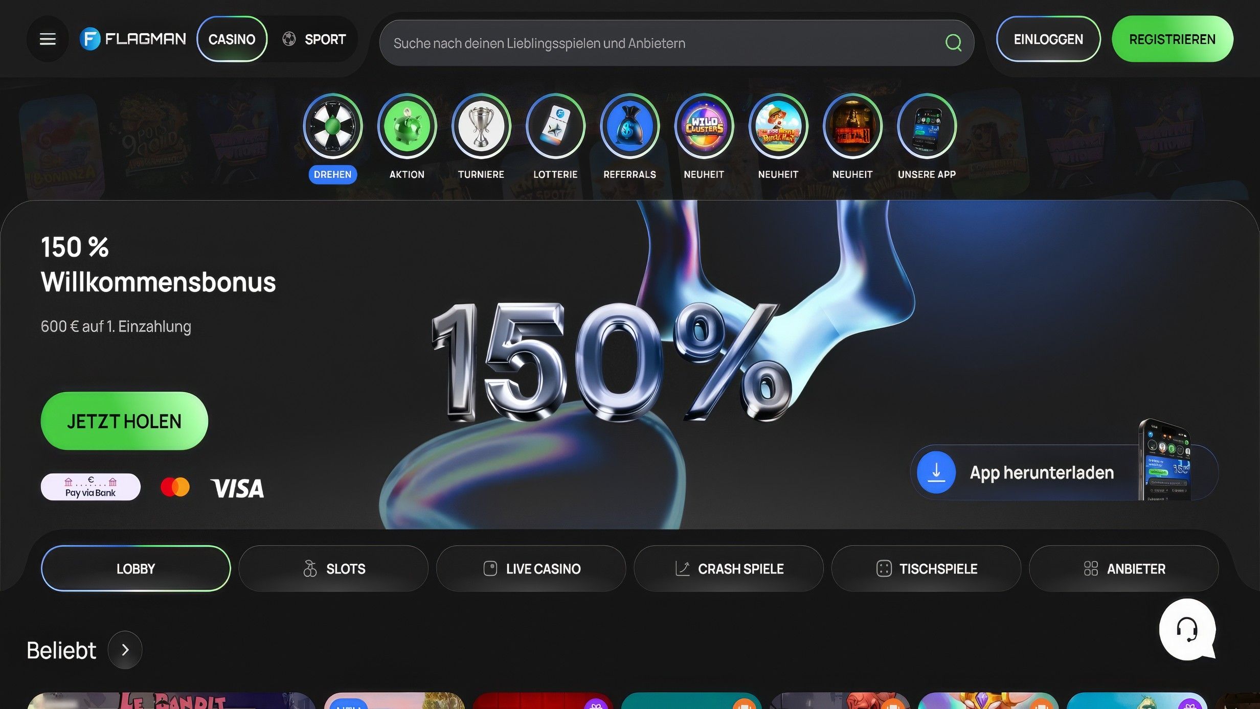 Flagman Casino desktop screenshot 1